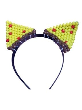 Pizza Beaded Cat Ear Headband